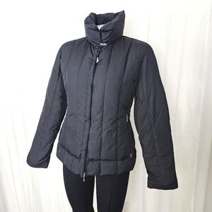 Sartoria Del Piumino black goosedown short fitted puffer jacker size 42